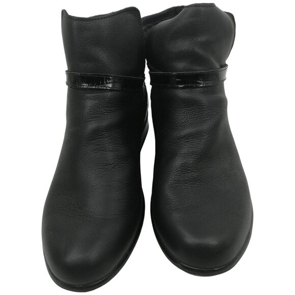 Naot Briza Black Ankle Chelsea Leather Boots Size 39 US 8-8.5 Hook & Loop Strap - Picture 9 of 10